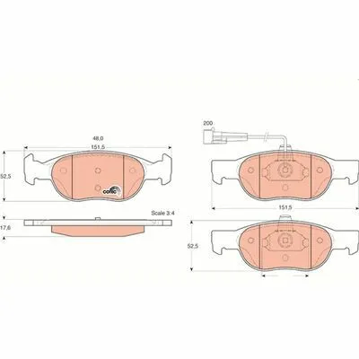 TRW COTEC GDB1291 Kit Pastiglie Freno, Freno a Disco Sconto