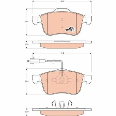 Affare TRW COTEC GDB1647 Kit Pastiglie Freno, Freno a Disco